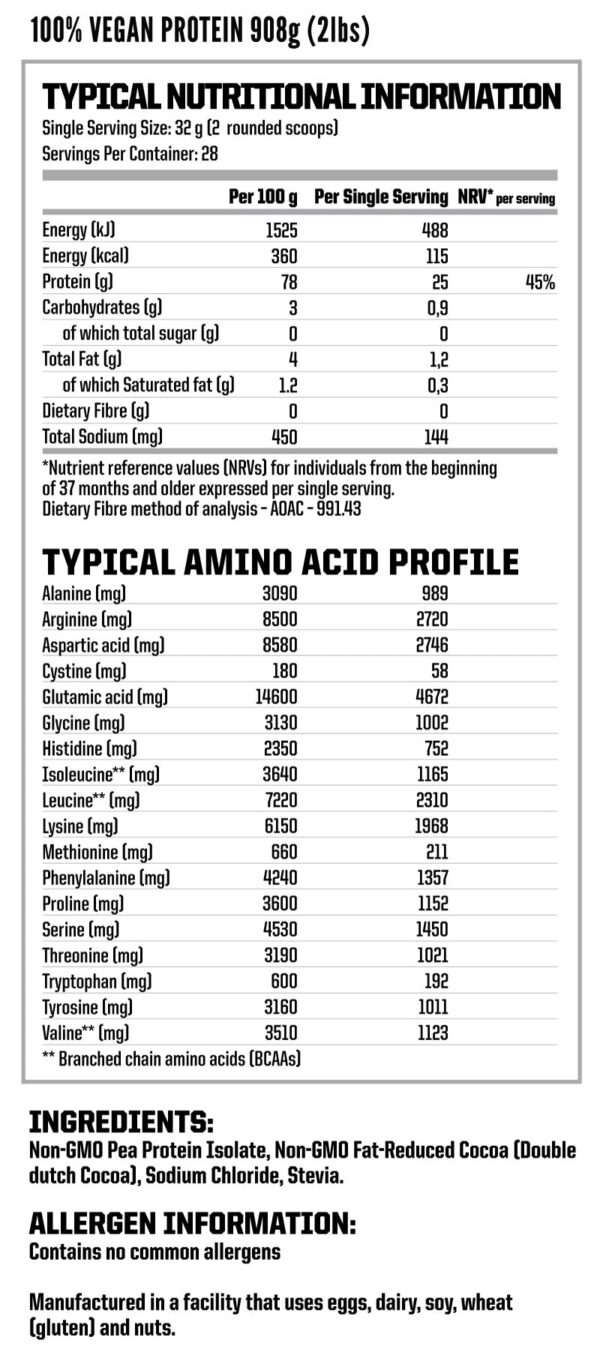 100% VEGAN PROTEIN 908g - 2kg - Image 2