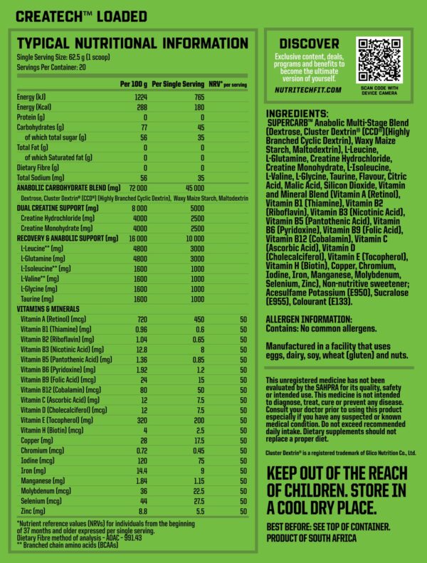 Createch Loaded 1.25kg (20 SINGLE SERVINGS) - Image 2