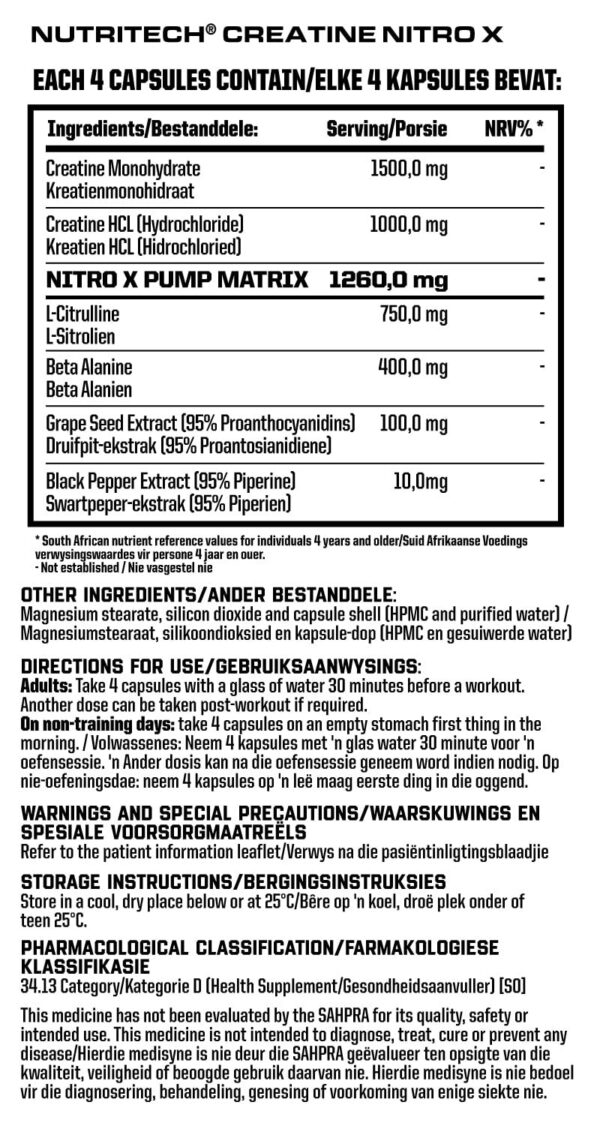 Creatine Nitro X - (120 Tabs) - Image 2