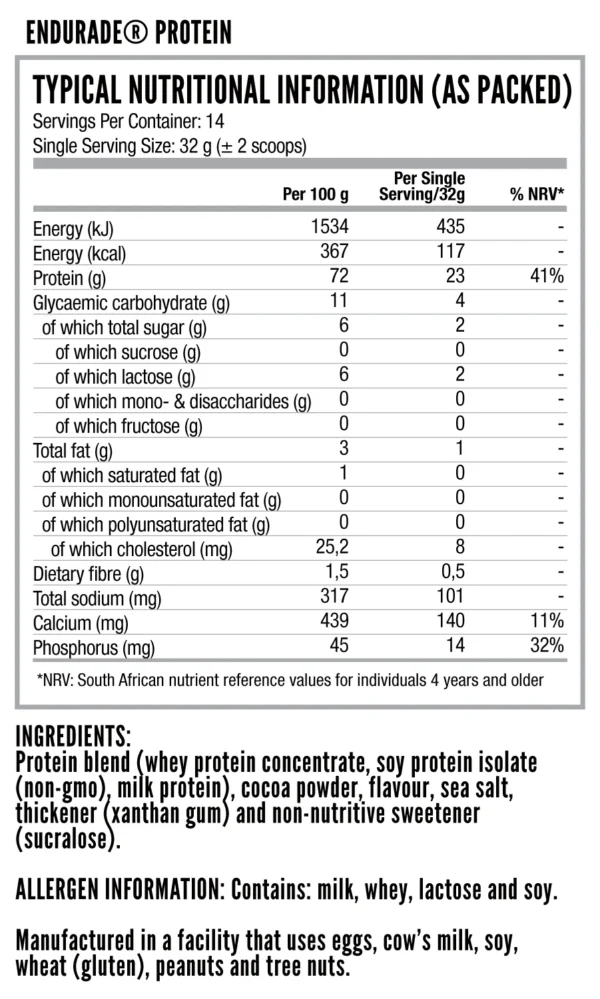 ENDURADE Protein 454g (14 SERVINGS) - Image 2