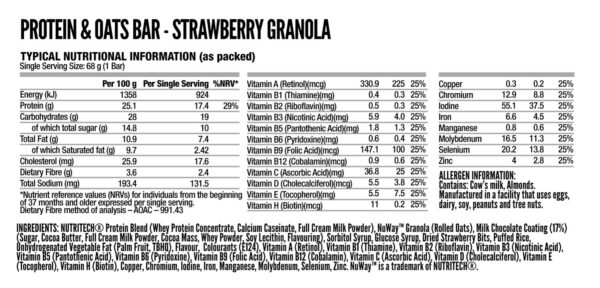 Protein & Oats Bars (12 x 68g BARS) - Image 3