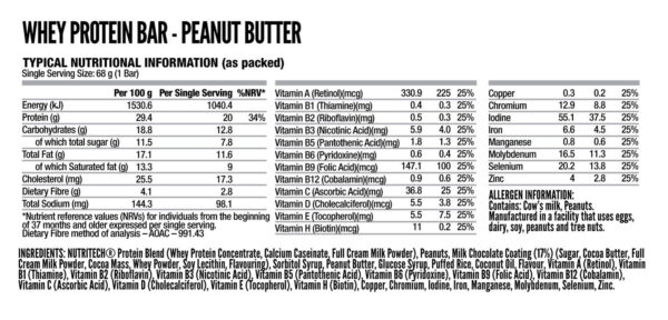 WHEY PROTEIN BAR 816g (12 x 68g BARS) - Image 2
